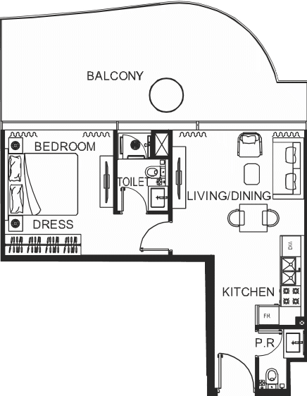Floor plan, unit 2027