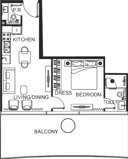 Floor plan, unit 2001