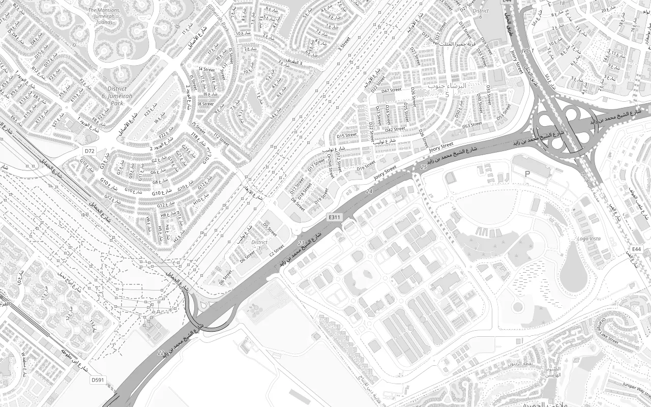 Map showing Interstellar Tower, Jumeirah Village Triangle, Dubai